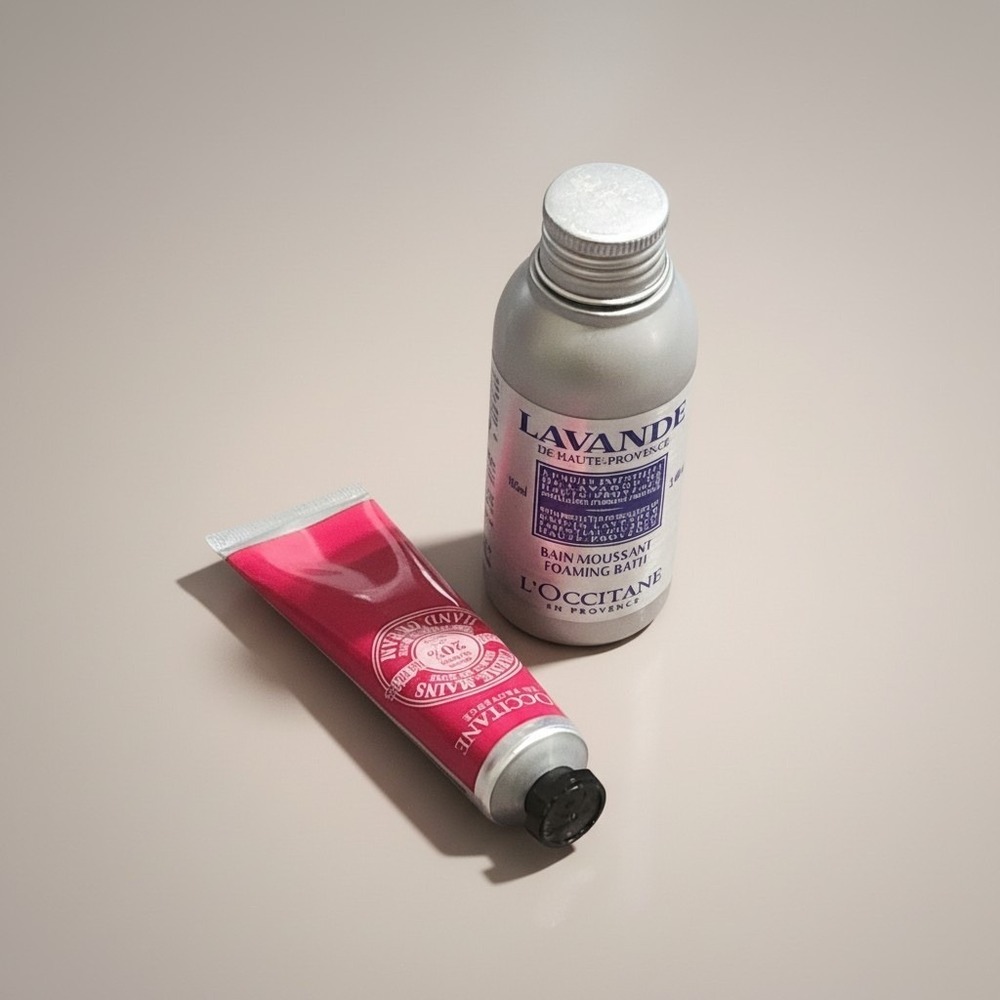 L'Occitane Lavender Foaming Bath 3.4oz & Shea Butter Hand Cream 1oz Set New